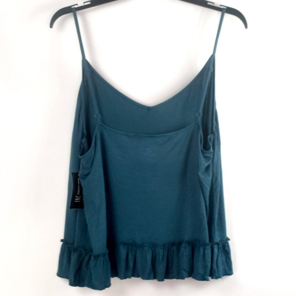 INC International Concepts Knit Ruffle Flounce Pajama Top Teal R $30 NWT - Picture 2 of 4